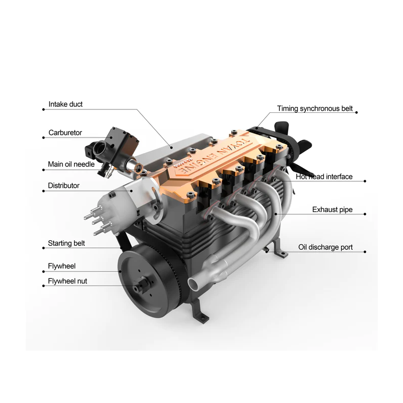 TOYAN FS-L400BGC 14CC Inline 4 Cylinder 4 Stroke OHC Water-cooled Gasoline Engine Model