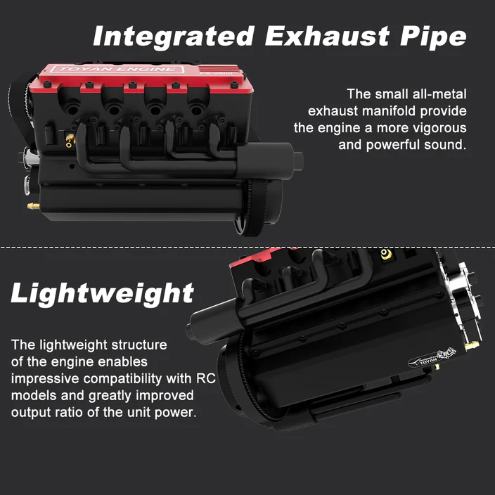 Moteur V8 Nitro TOYAN FS-V800 28cc - Construisez votre propre kit de modèle de moteur V8 fonctionnel