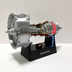 TR900 Turbofan Engine Model Kit Magnetic Base Twin Light Aeromodelling Kit Rechargeable with Illuminated Version For Gift