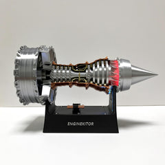 TR900 Turbofan Engine Model Kit Magnetic Base Twin Light Aeromodelling Kit Rechargeable with Illuminated Version For Gift
