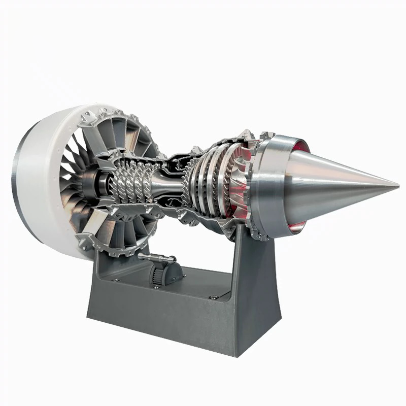 TR900 Turbofan Engine Model Kit White Case Pusher Turbofan Engine Model Rechargeable with Light Version