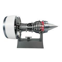 TR900 Turbofan Engine Model Kit White Case Pusher Turbofan Engine Model Rechargeable with Light Version