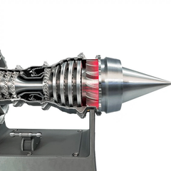 TR900 Turbofan Engine Model Kit White Case Pusher Turbofan Engine Model Rechargeable with Light Version