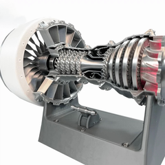 TR900 Turbofan Engine Model Kit White Case Pusher Turbofan Engine Model Rechargeable with Light Version