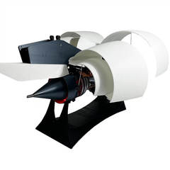 TR900 White Shell Turbofan Engine Model Kit - Aviation Simulation Engine Model with Adjustable Speed and Dual Light Design