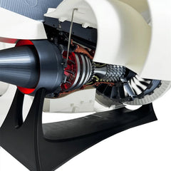 TR900 White Shell Turbofan Engine Model Kit - Aviation Simulation Engine Model with Adjustable Speed and Dual Light Design