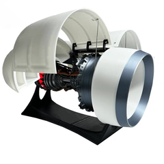 TR900 White Shell Turbofan Engine Model Kit - Aviation Simulation Engine Model with Adjustable Speed and Dual Light Design