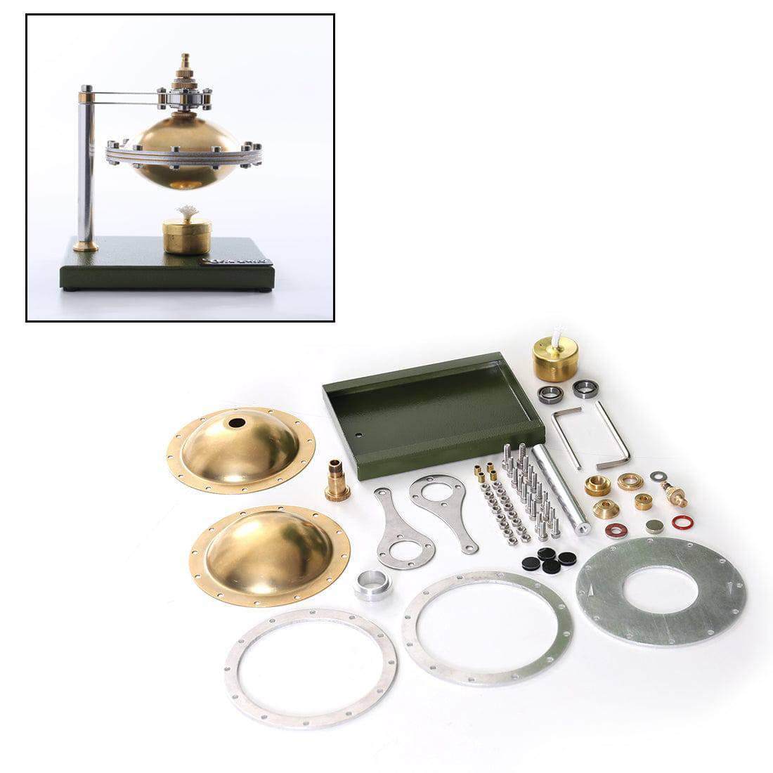 Assemblage de la suspension rotative UFO Hero&#39;s Steam Engine avec chaudière en cuivre
