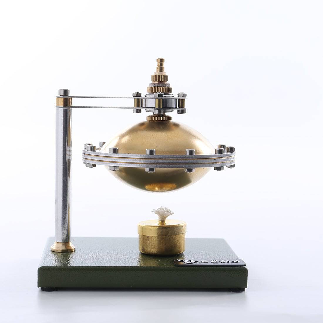 Assemblage de la suspension rotative UFO Hero&#39;s Steam Engine avec chaudière en cuivre