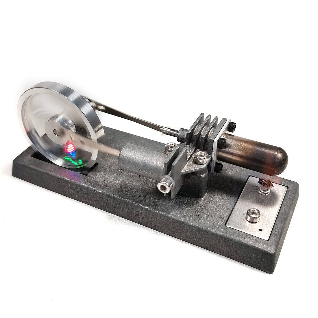 Kit de moteur Stirling à volant lumineux de type γ à assembler soi-même, jouet expérimental
