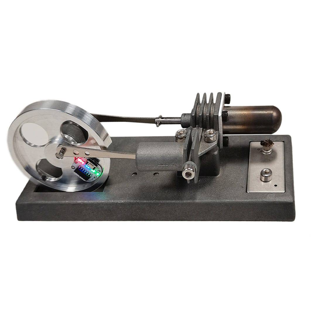 Kit de moteur Stirling à volant lumineux de type γ à assembler soi-même, jouet expérimental