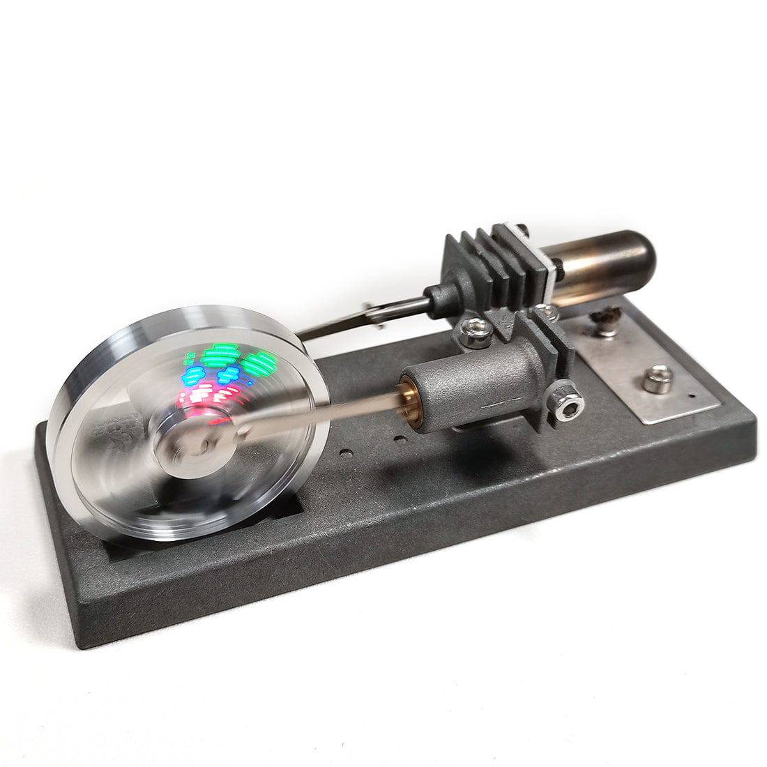 Kit de moteur Stirling à volant lumineux de type γ à assembler soi-même, jouet expérimental