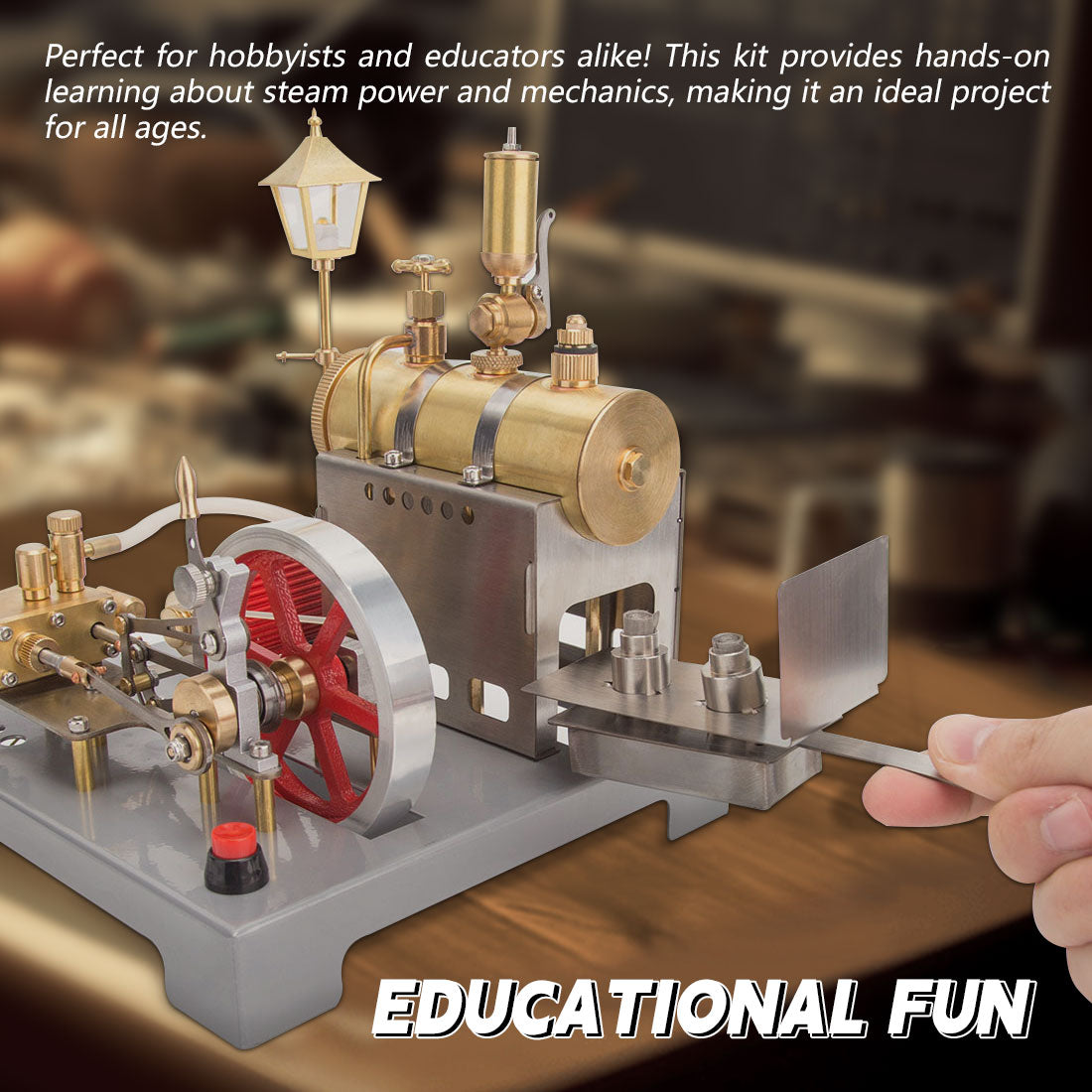 RETROL SE-02 Kit de modèles de chaudière à vapeur à moulin horizontal à monter soi-même avec générateur et lampadaire