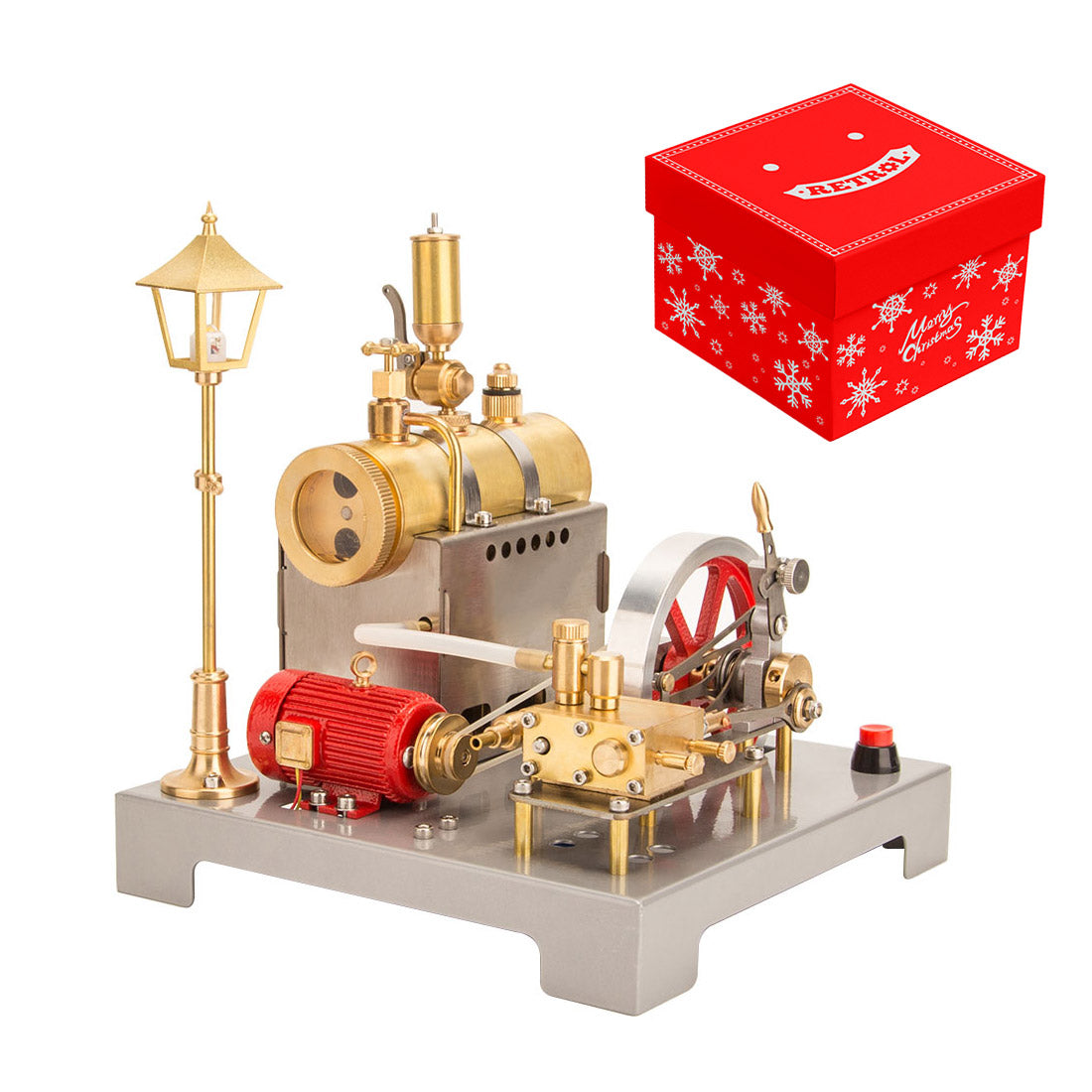 RETROL SE-02 Kit de modèles de chaudière à vapeur à moulin horizontal à monter soi-même avec générateur et lampadaire