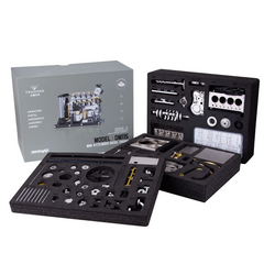 TECHING 1:10 Full Metal Mini L4 Diesel Engine Model Kit - DIY 4 Cylinder OHV Engine